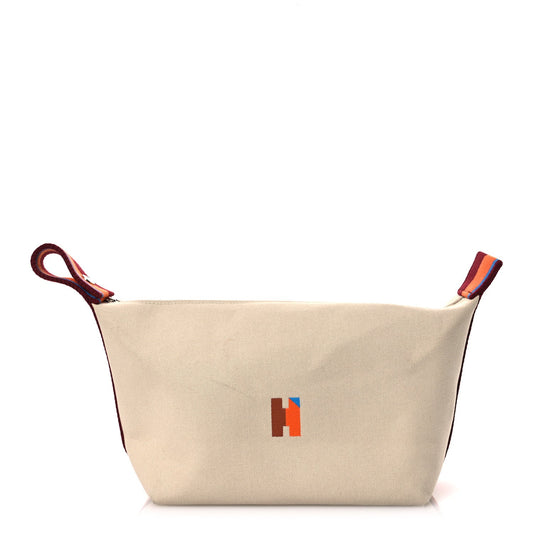 Hermes Cotton Canvas H Pavillon Large Bride-A-Brac Pouch Naturel
