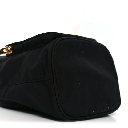 Prada Saffiano Tessuto Nylon Mini Bucket Crossbody Bag Black