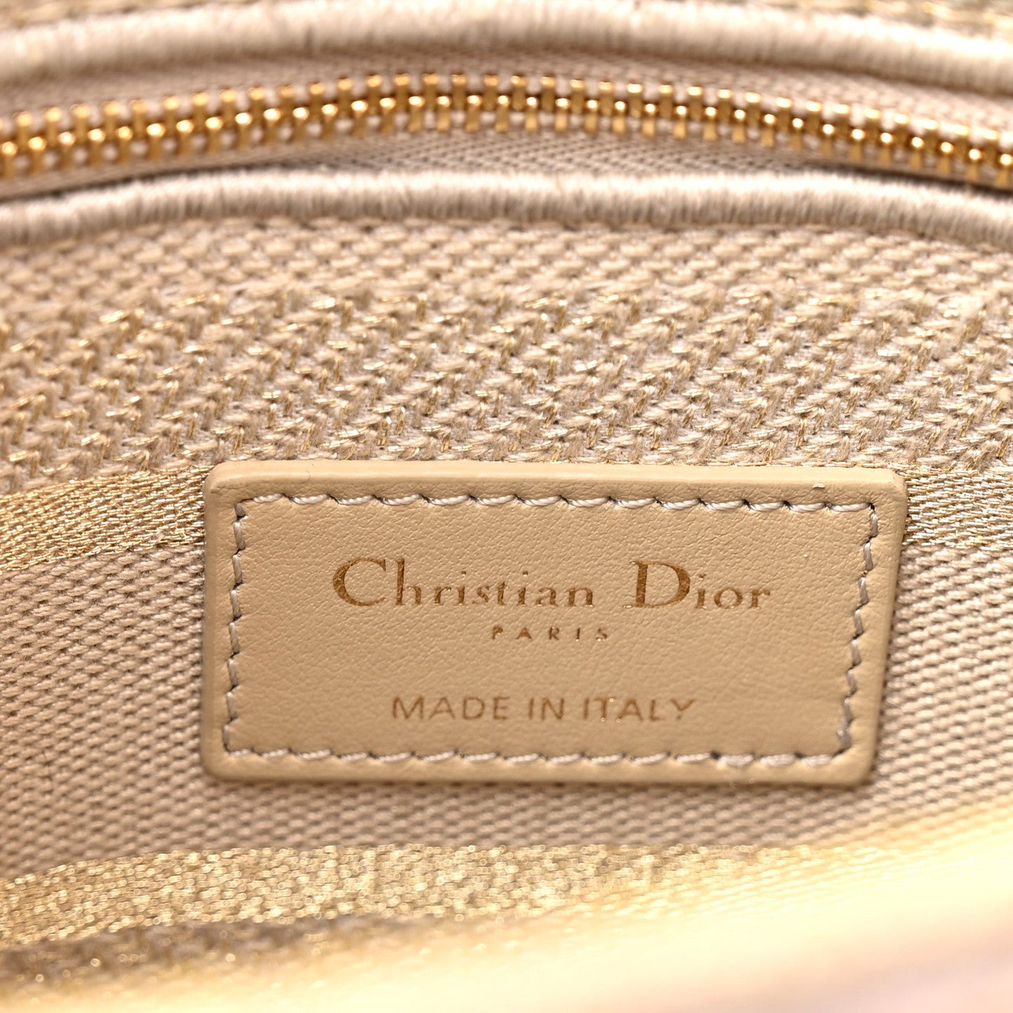 Christian Dior Canvas Embroidered Medium Lady D-Lite Beige Multicolor