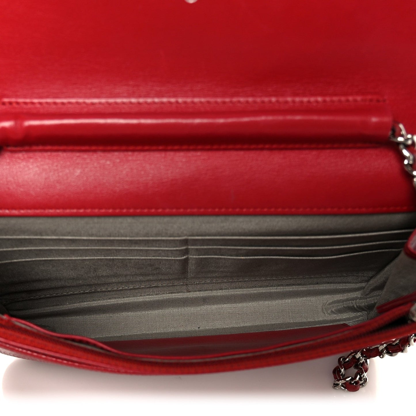 Chanel Caviar Timeless CC Wallet on Chain WOC Red
