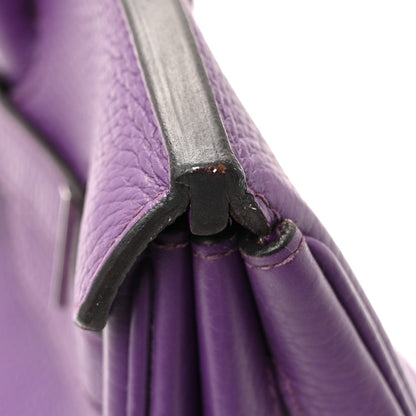 Hermes Taurillon Clemence Birkin 35 Ultraviolet
