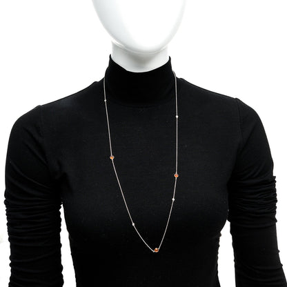 Tiffany Sterling Silver Diamond Orange Chalcedony Elsa Peretti Color By The Yard Sprinkle Necklace
