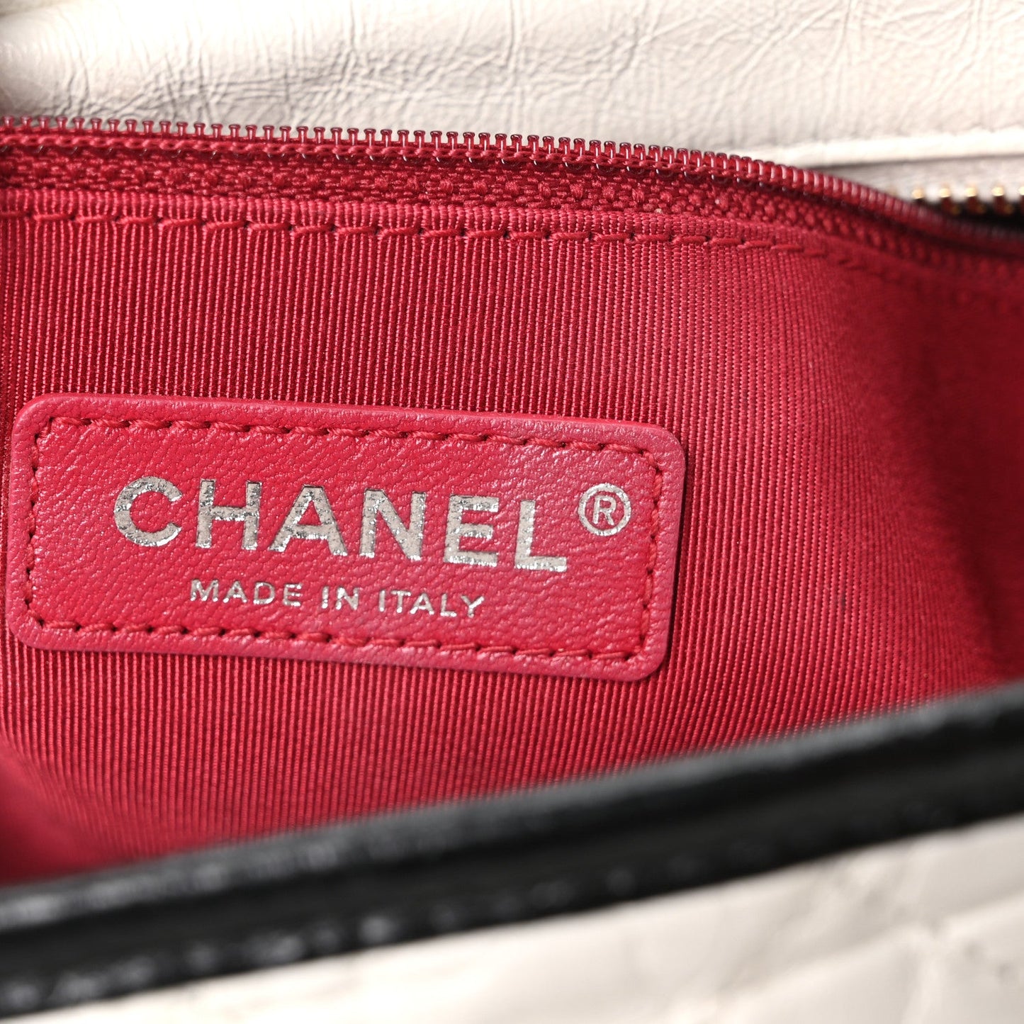 Chanel Aged Calfskin Quilted Medium Gabrielle Hobo Black White