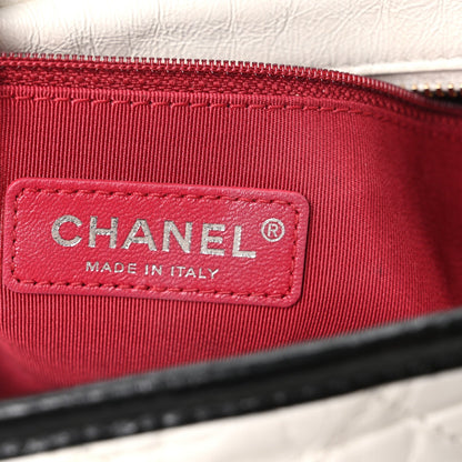 Chanel Aged Calfskin Quilted Medium Gabrielle Hobo Black White