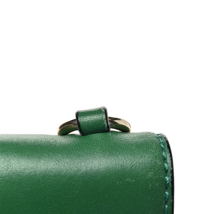 Valentino Garavani Vitello Medium Glam Lock Rockstud Flap Pop Green
