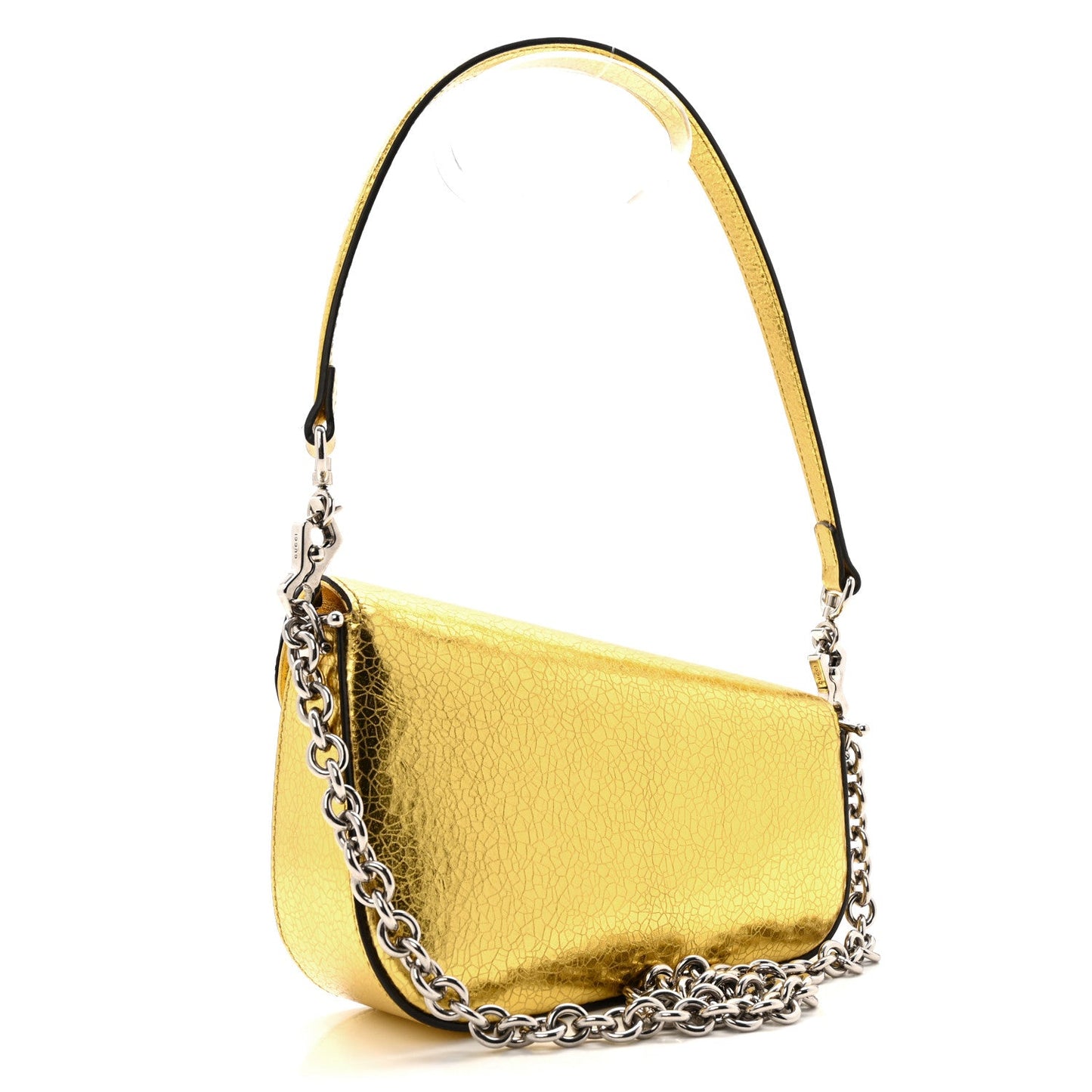 Gucci Metallic Demetra Mini Horsebit 1955 Asymmetric Shoulder Bag Gold