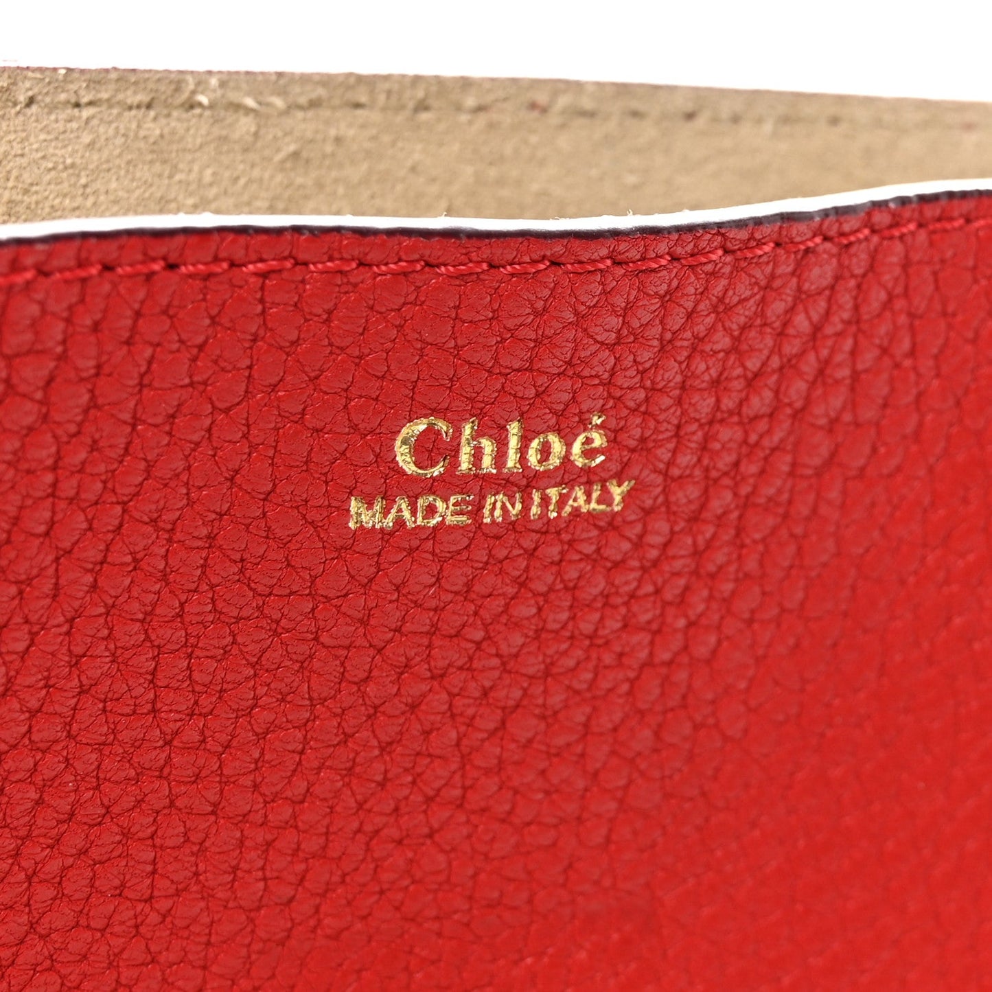 Chloe Grained Lambskin Drew Shoulder Bag Plaid Red