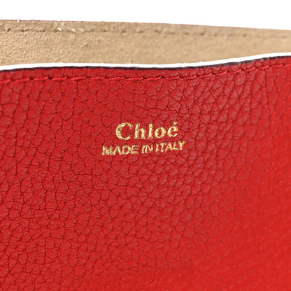 Chloe Grained Lambskin Drew Shoulder Bag Plaid Red