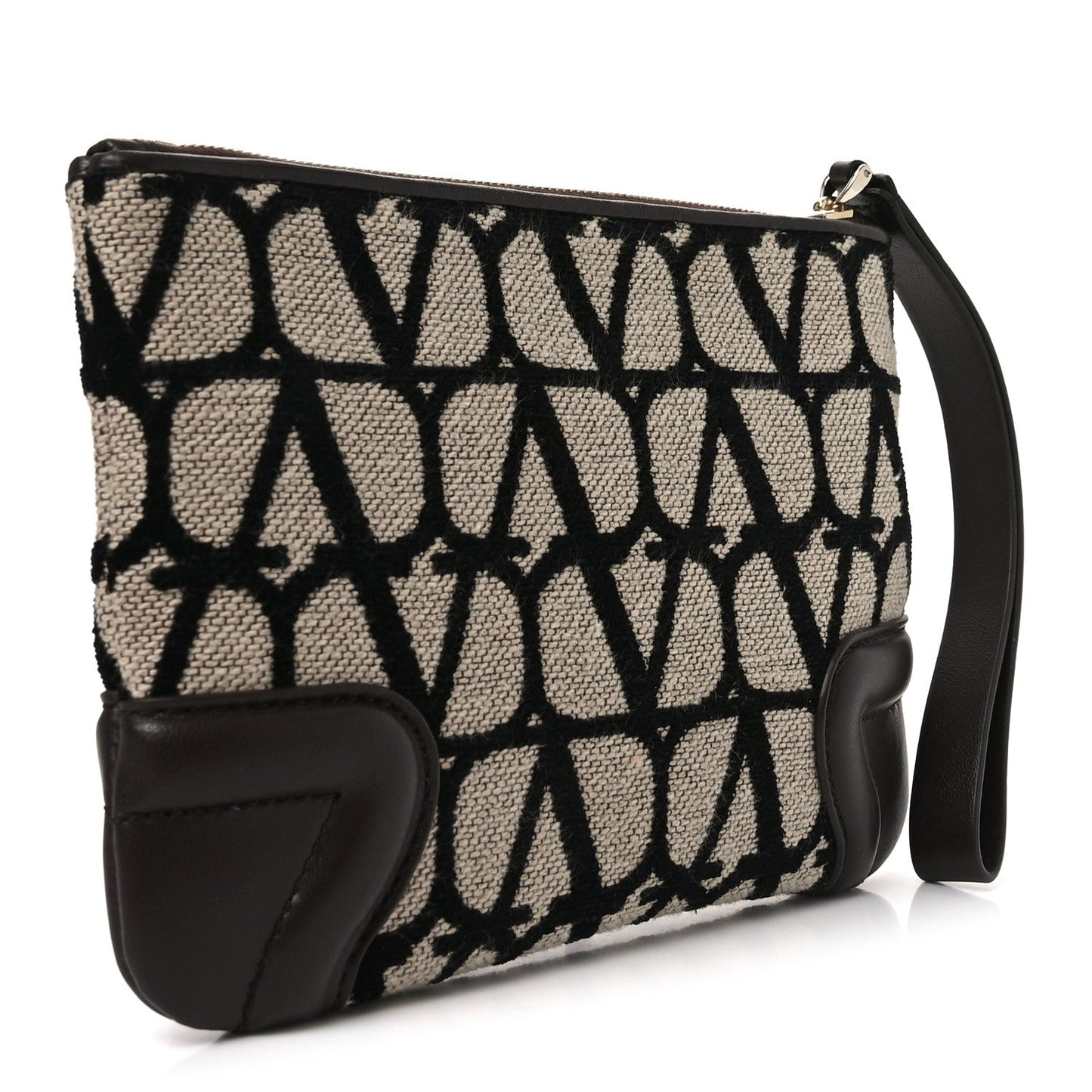Valentino Garavani Toile Iconographe Pouch Naturale Black Fondant