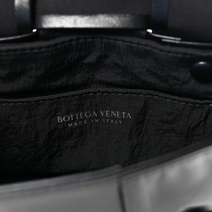 Bottega Veneta Crinkled Lambskin Maxi Intrecciato Extra Mini Cassette Crossbody Bag Black