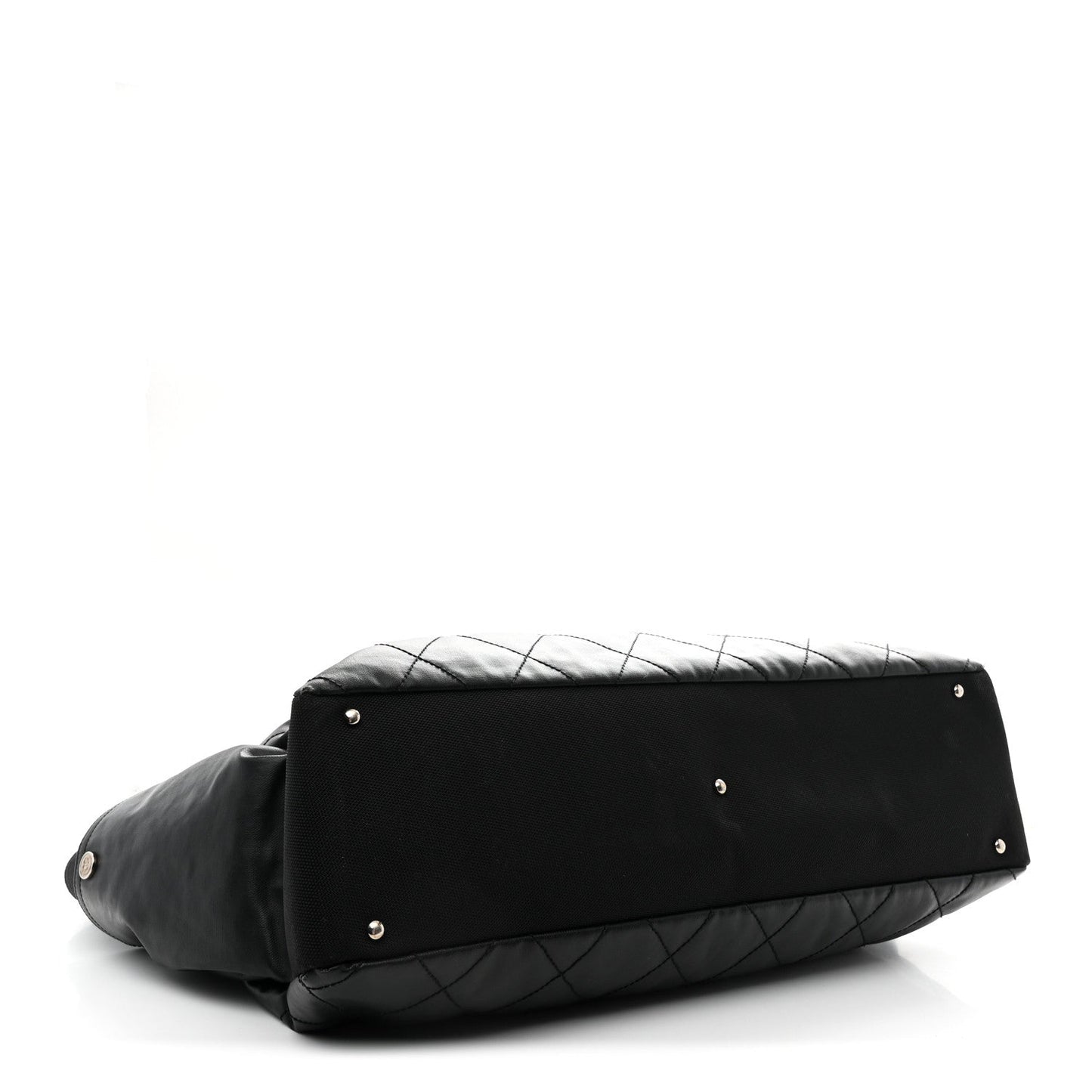 Chanel Coated Canvas Stitched XL Paris Biarritz Tote Black