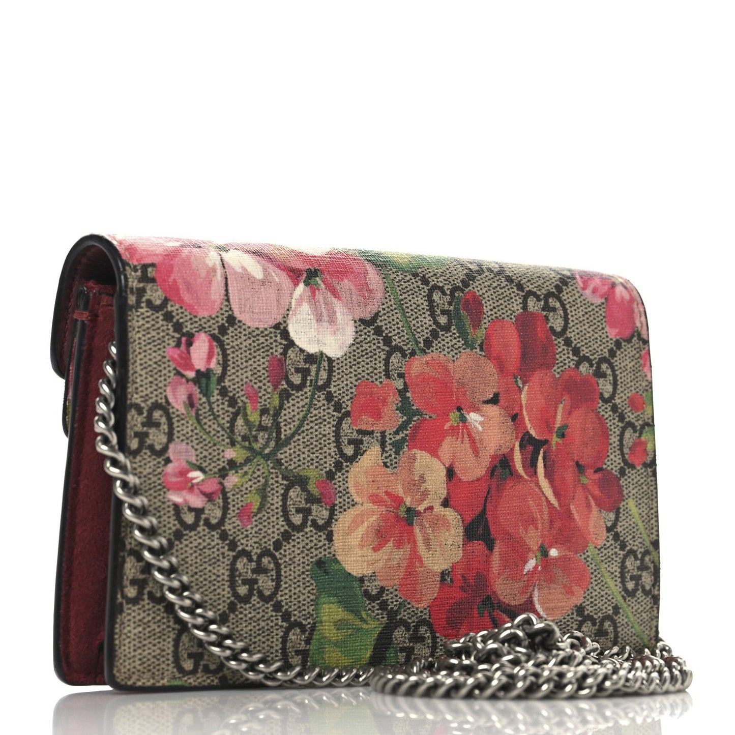 Gucci GG Supreme Monogram Blooms Super Mini Dionysus Shoulder Bag Beige Multicolor Dry Rose