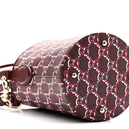 Gucci GG Shadow Monogram Mini Bucket Bag Rosso Ancora Red