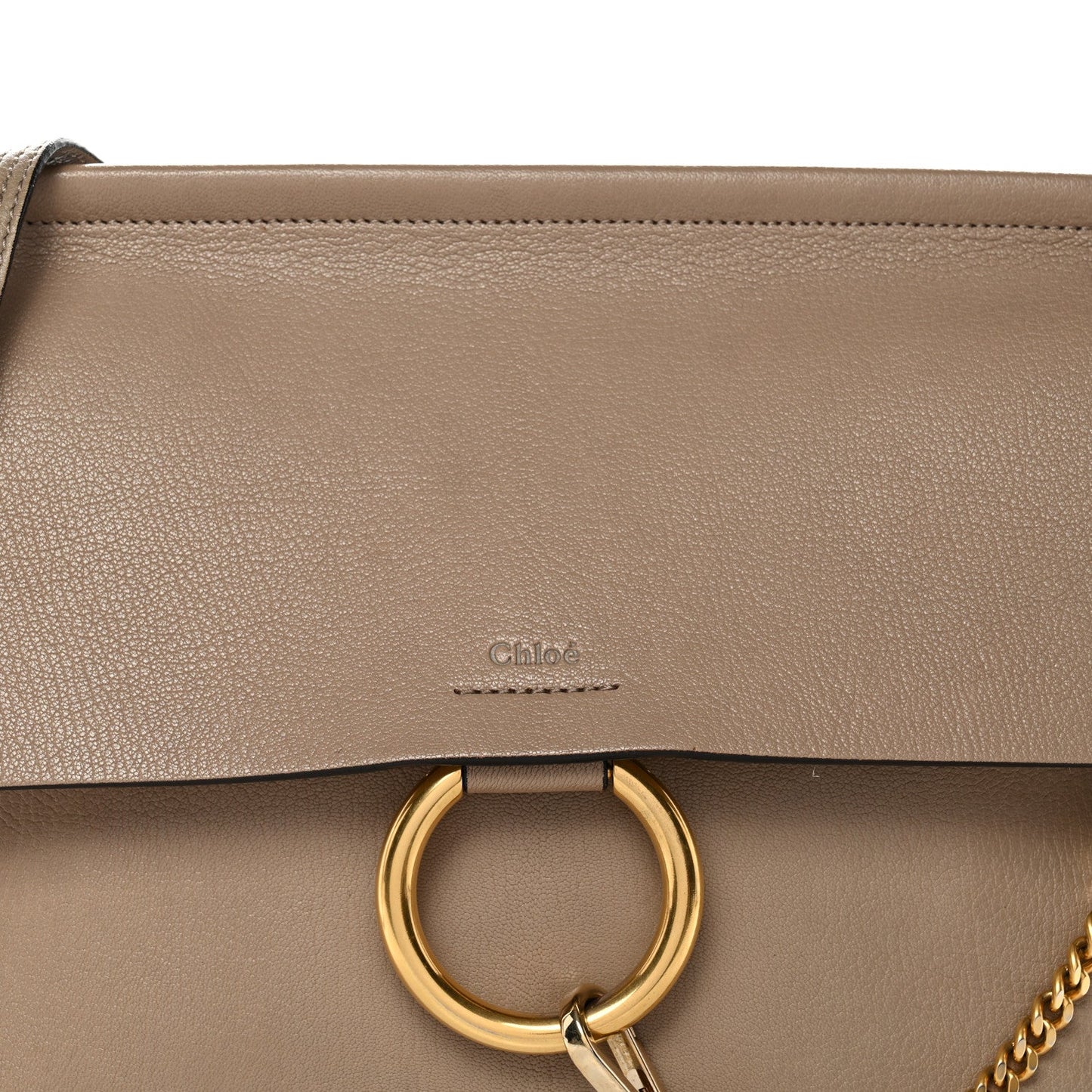 Chloe Goatskin Medium Faye Shoulder Bag Motty Grey