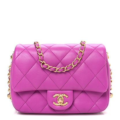 Chanel Lambskin Quilted CC Small Dynasty Flap Purple