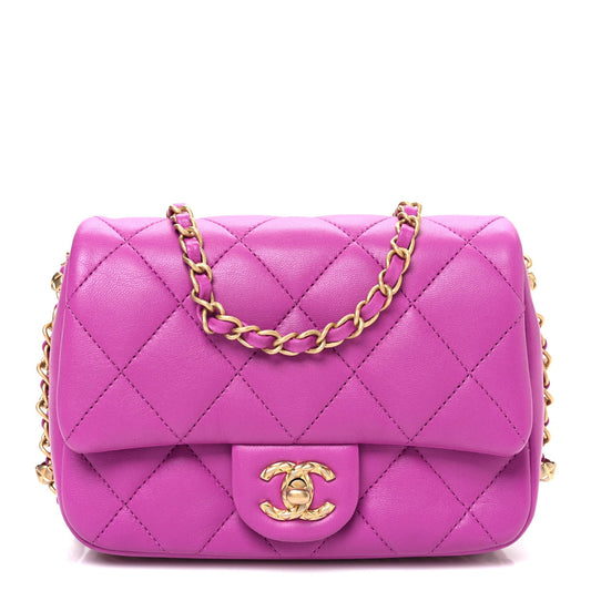 Chanel Lambskin Quilted CC Small Dynasty Flap Purple