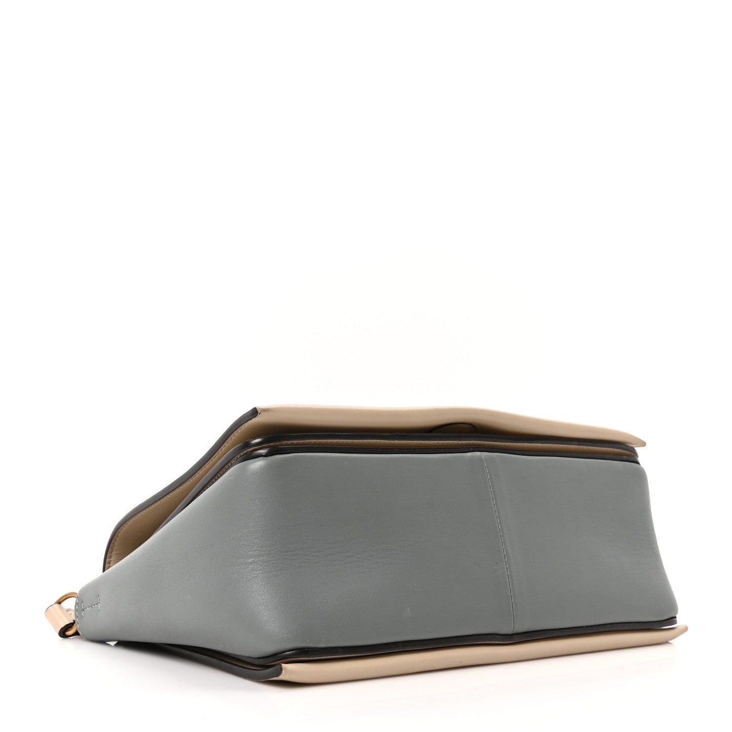 Celine Shiny Smooth Calfskin Medium Frame Shoulder Bag Grege Storm