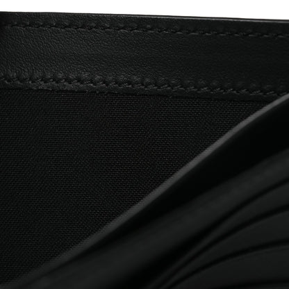 Fendi Calfskin Metal Monster Eyes Bi-fold Wallet Black