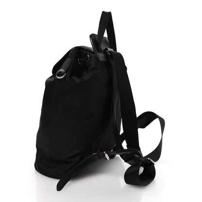 Prada Nylon Vela Saffiano Small Cinch Backpack Black
