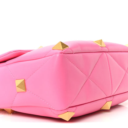 Valentino Garavani Nappa Large Roman Stud Shoulder Bag Feminine Pink