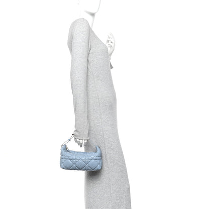 Christian Dior Calfskin Macrocannage Small Diortravel Nomad Pouch Bracing Blue