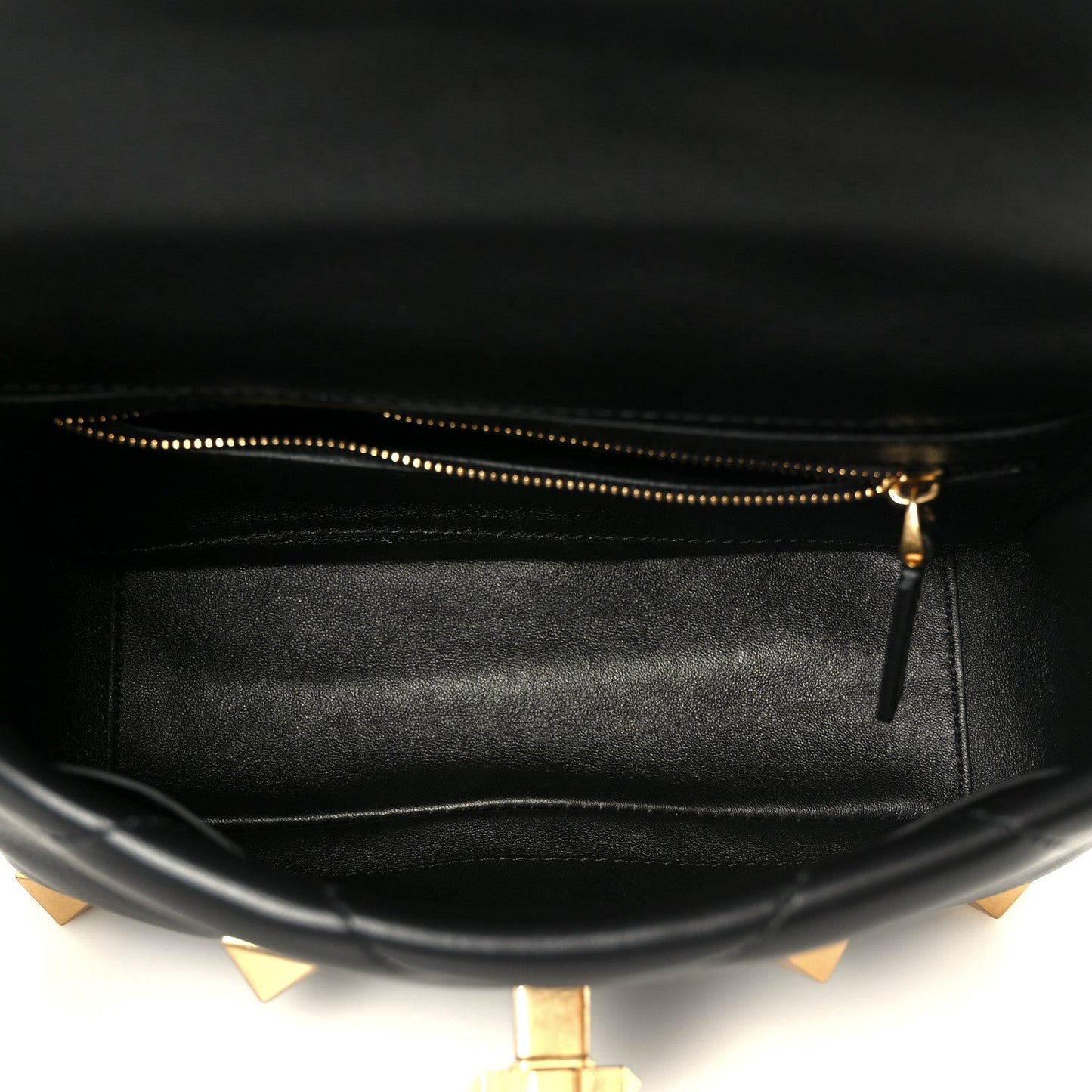 Valentino Garavani Nappa Medium Roman Stud Shoulder Bag Black