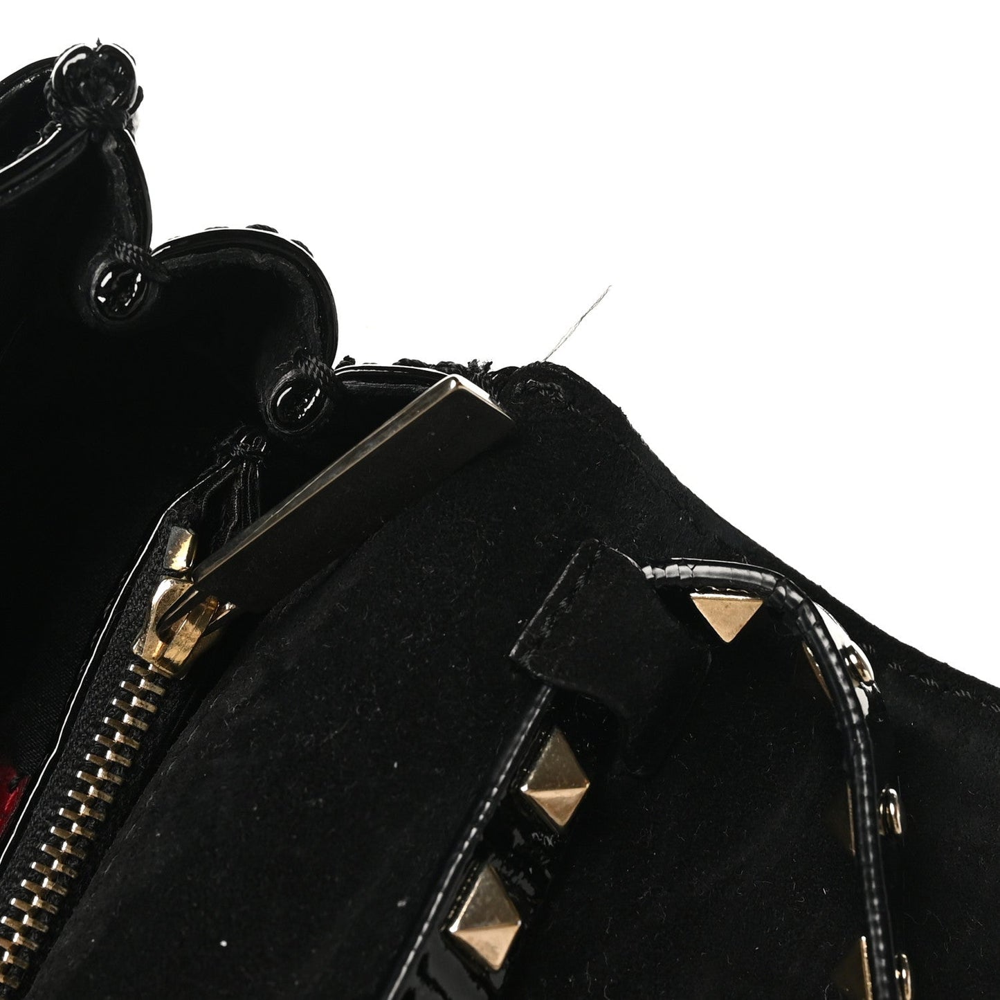Valentino Garavani Patent Rockstud Flip Lock Flap Black