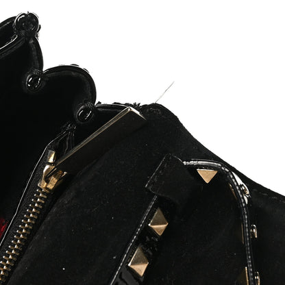 Valentino Garavani Patent Rockstud Flip Lock Flap Black