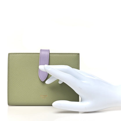 Celine Grained Calfskin Medium Multifunction Strap Wallet Sage Lilas
