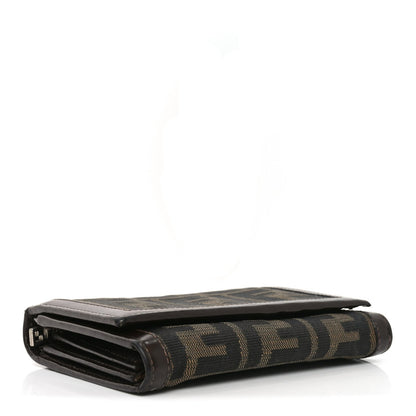 Fendi Zucca Compact Wallet Tobacco