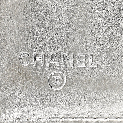 Chanel Calfskin Card Holder Black Silver