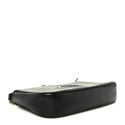 Gucci Pebbled Calfskin Medium Soho Flap Crossbody Black