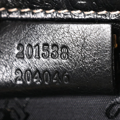 Gucci Guccissima Small Flat Messenger Bag Black
