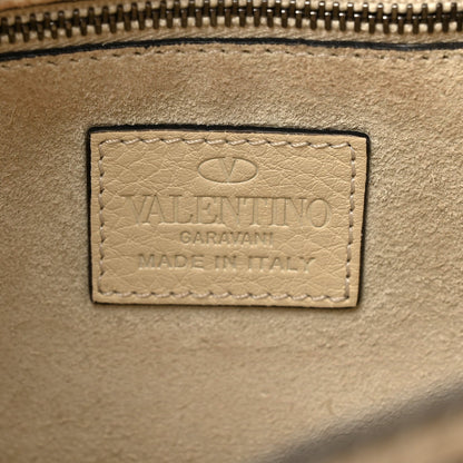 Valentino Garavani Grained Calfskin Rockstud Bucket Bag Ivory