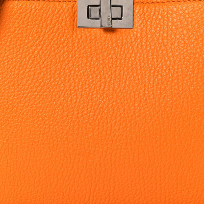 Fendi Cuoio Romano Vitello Cover Bi-Color Peekaboo I See U X Cross Satchel Orange