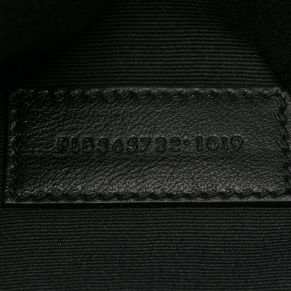 Saint Laurent Linen Canvas Rive Gouche Zipped Pouch Black