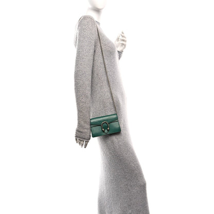 Gucci Dollar Calfskin Crystal Super Mini Dionysus Shoulder Bag Emerald