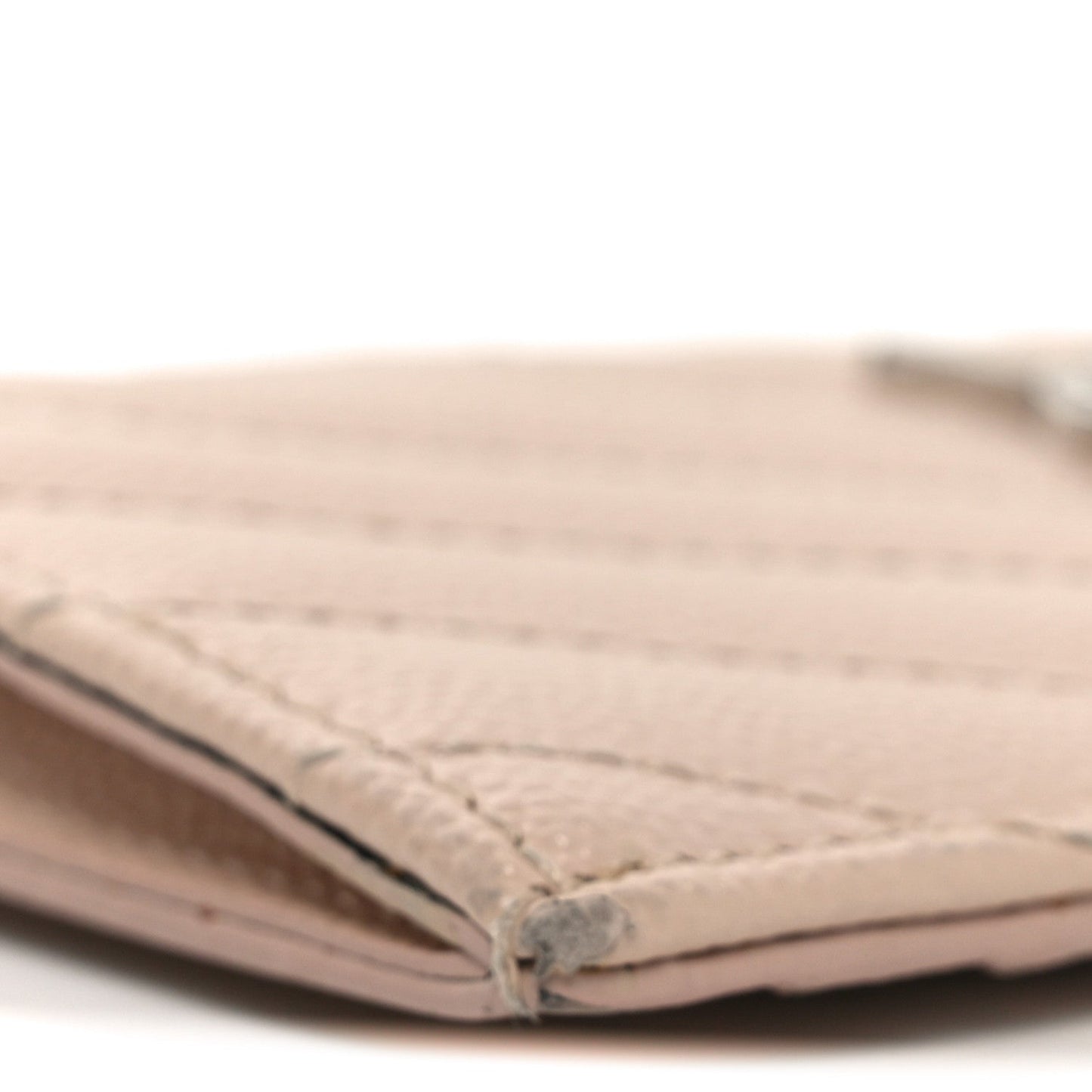 Saint Laurent Grain De Poudre Matelasse Chevron Monogram Fragments Zippered Card Case Marble Pink