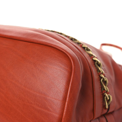 Chloe Calfskin Kira Convertible Bowler Bag Brick Red