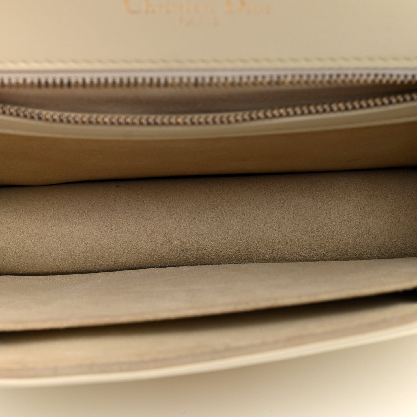 Christian Dior Lambskin Studded Small Diorama Flap Bag Latte