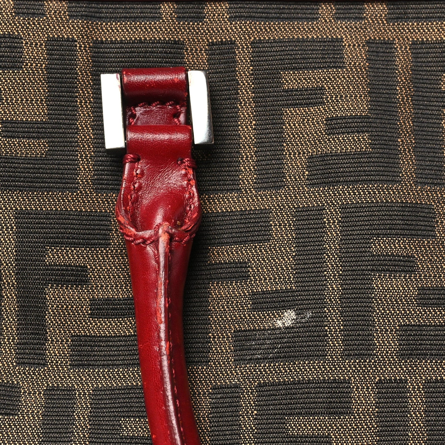 Fendi Zucca Handbag Tobacco Red