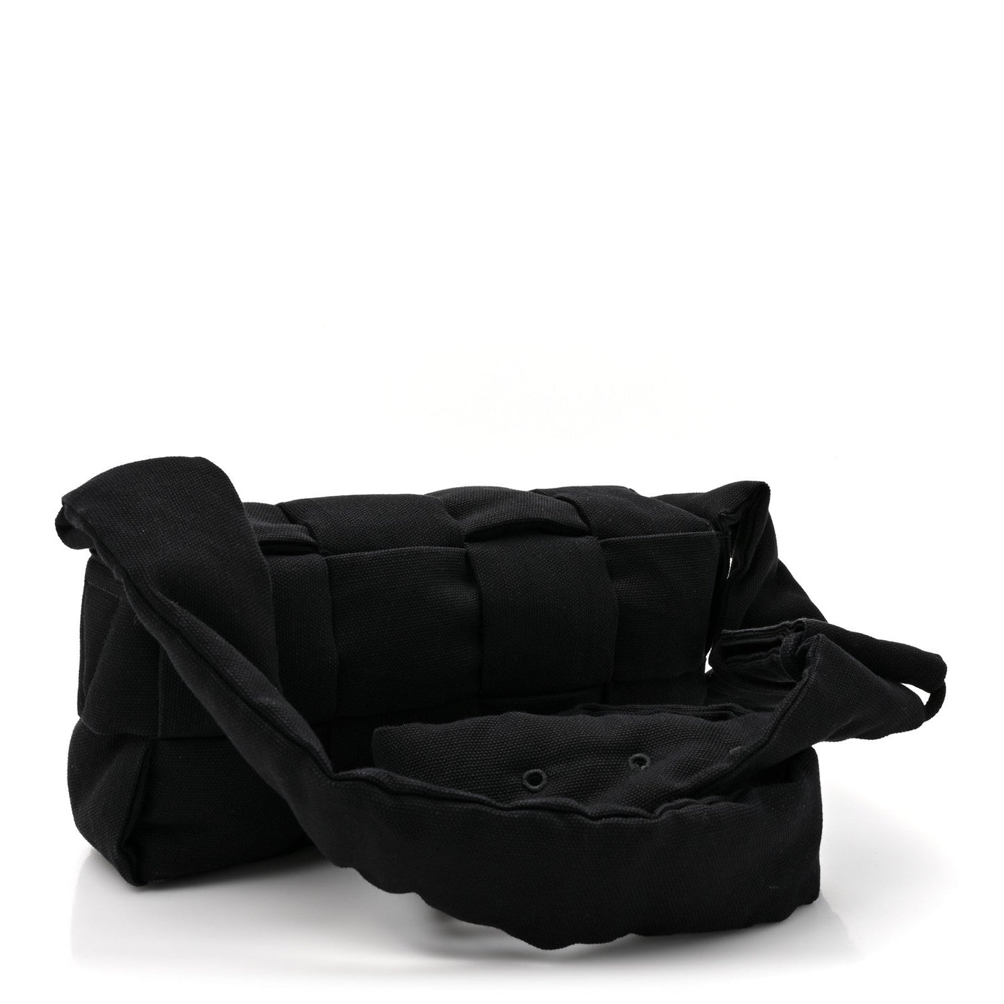 Bottega Veneta Denim Maxi Intrecciato Padded Tech Cassette Bag Black