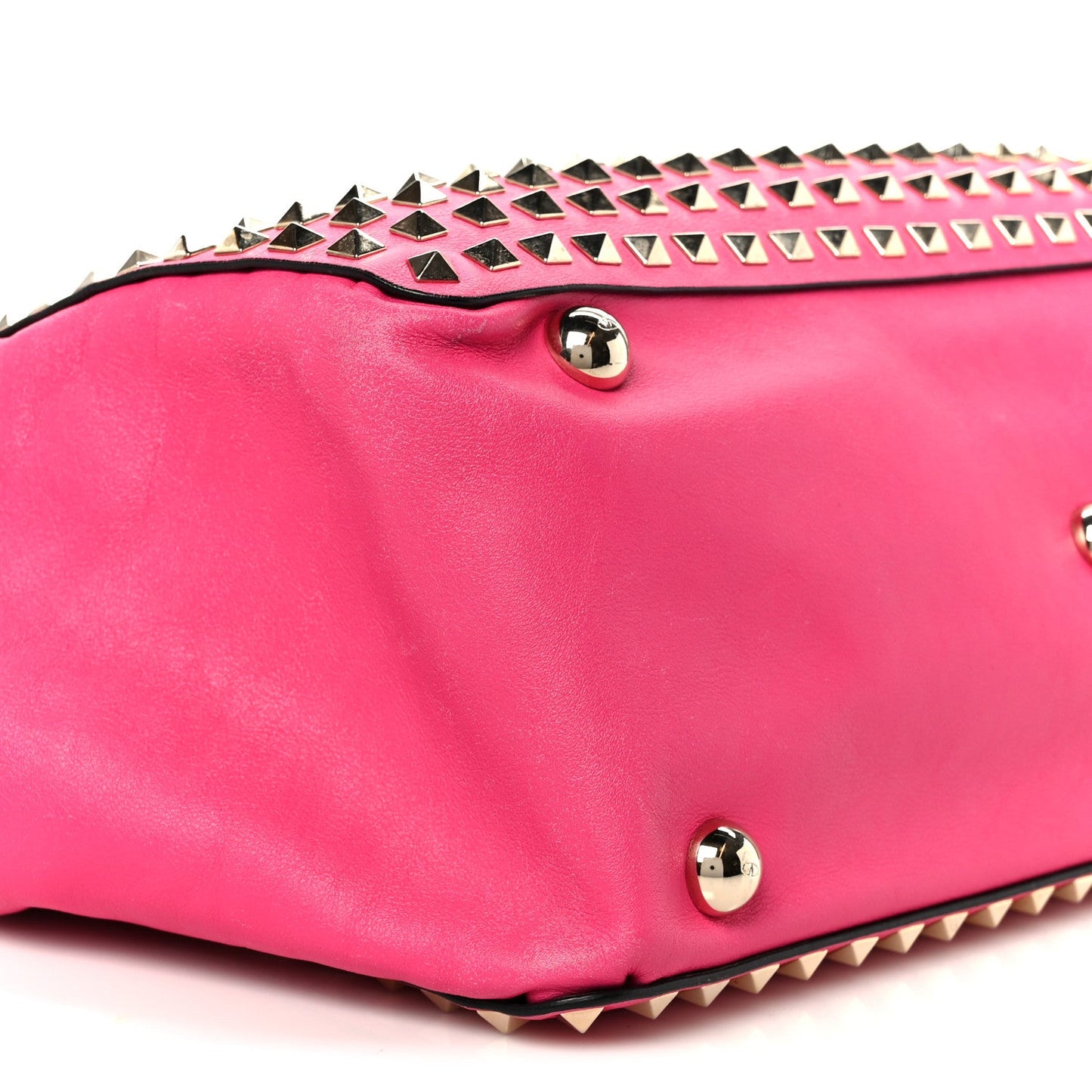 Valentino Garavani Vitello Medium Rockstud All Over Tote Pop Fuxia