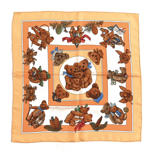 Hermes Silk Confident Des Coeurs Pocket Square Scarf