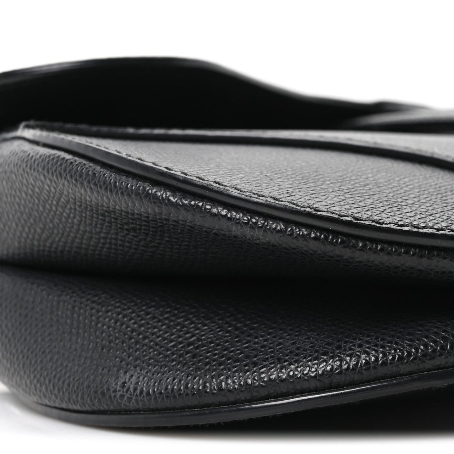 Christian Dior Grained Calfskin Saddle Bag Black