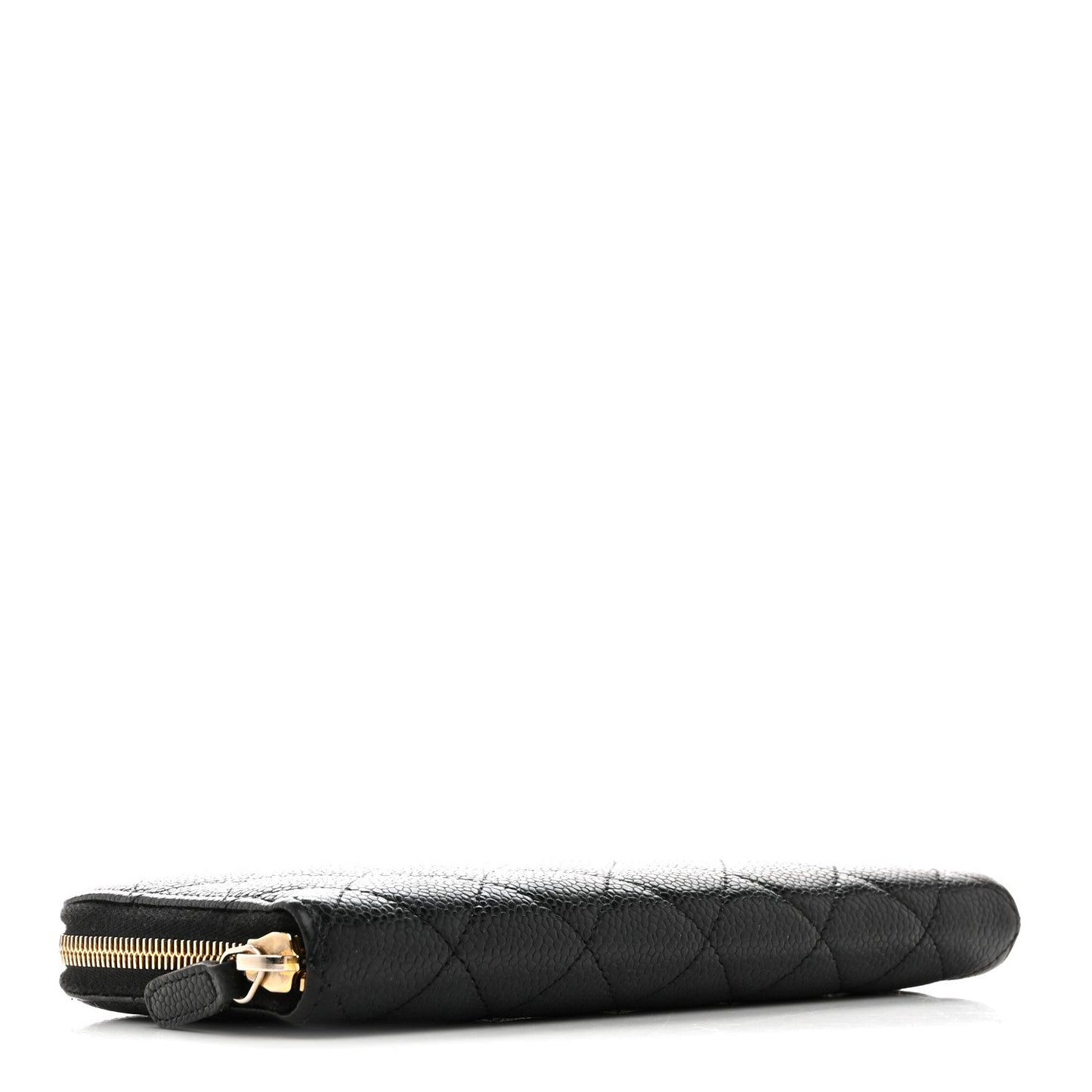 Chanel Caviar Quilted Large Gusset Zip Around Wallet Navy