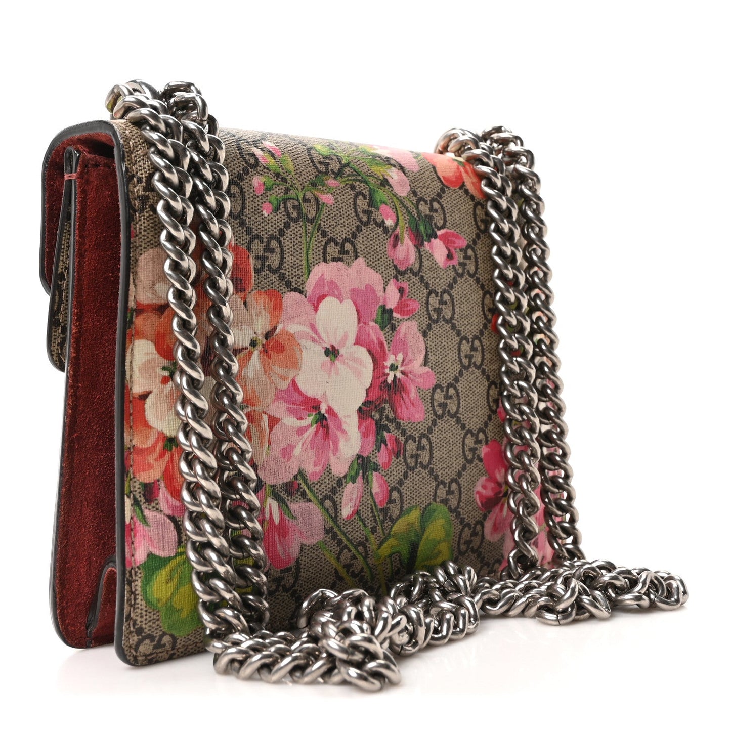 Gucci GG Supreme Monogram Blooms Mini Dionysus Shoulder Bag Beige Multicolor Dry Rose