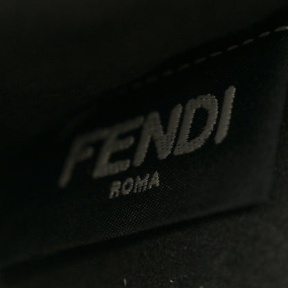 Fendi Vitello Century Velvet F is Fendi FF Small Kan I Shoulder Bag Black Tobacco