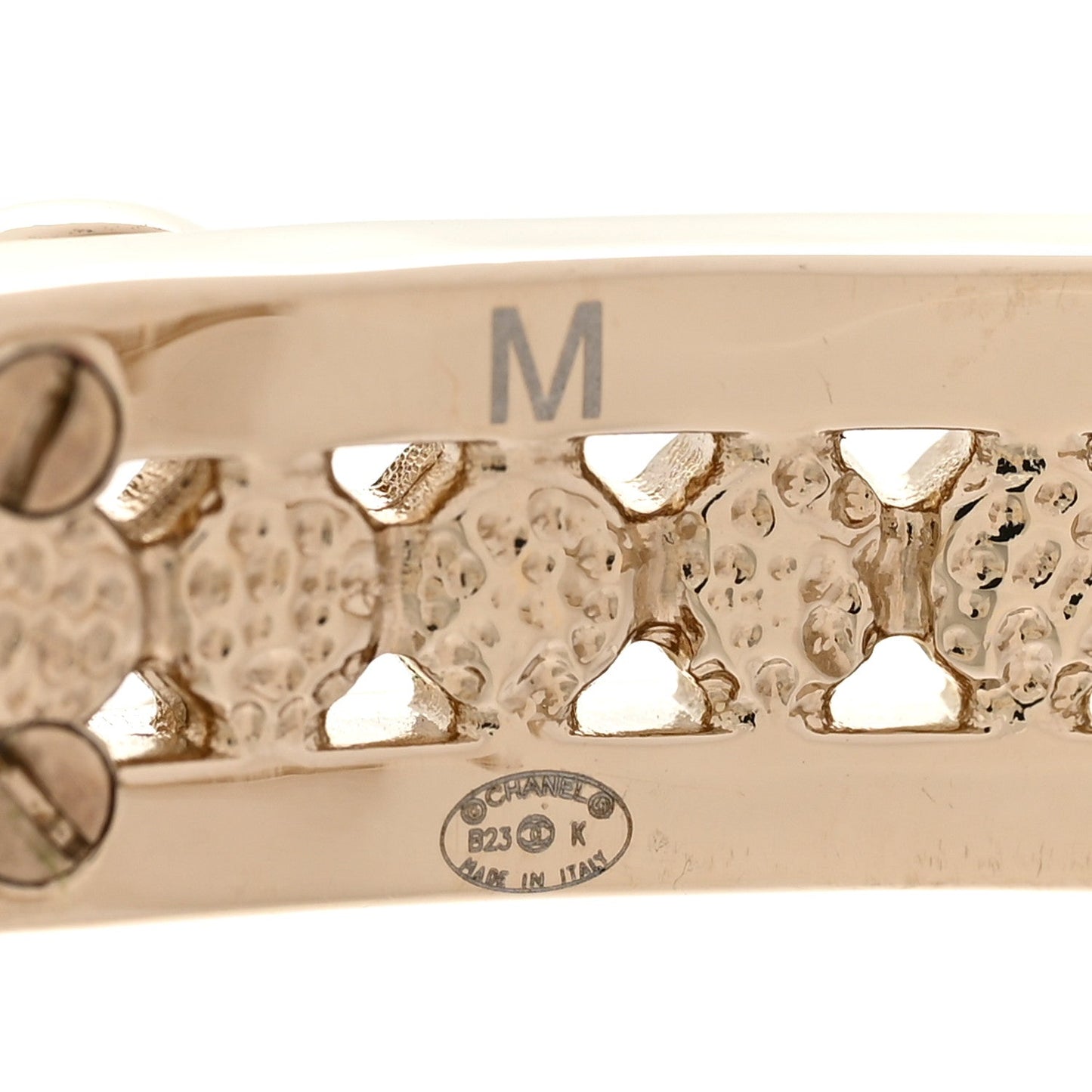 Chanel Crystal CC Cuff Bracelet M Gold