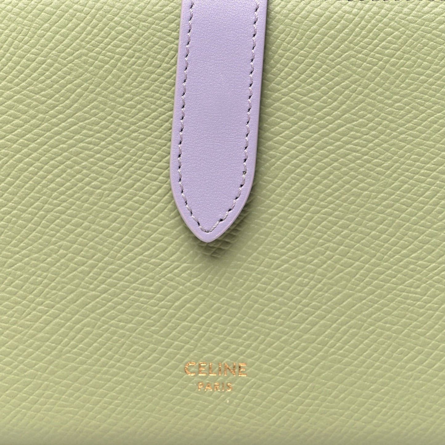 Celine Grained Calfskin Medium Multifunction Strap Wallet Sage Lilas